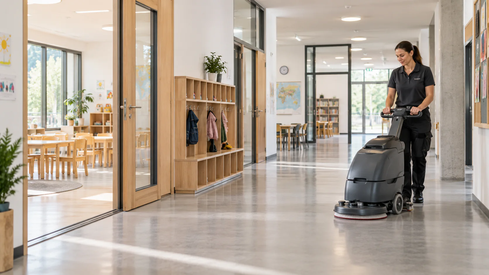 Professionelle Grundreinigung in einer Berliner Kita- und Schuleinrichtung